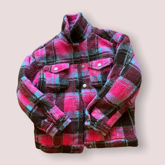 Apparis Kris Plaid Faux Fur Jacket Sz S - Picture 2 of 7